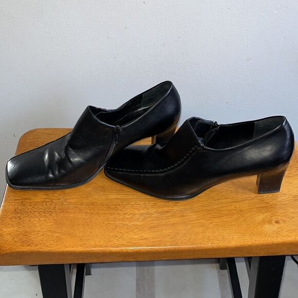 WOMEN’S FRANCO SARTO BLACK SIDE ZIP SQUARE TOE HEELS SIZE 8-1/2 - Picture 9 of 9